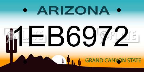 1EB6972 Arizona License Plate