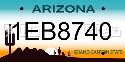 1EB8740 Arizona License Plate