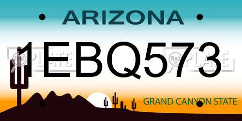 1EBQ573 Arizona License Plate