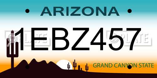 1EBZ457 Arizona License Plate