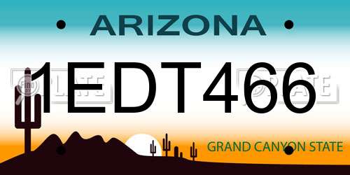 1EDT466 Arizona License Plate