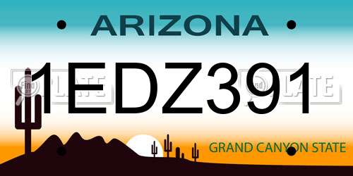 1EDZ391 Arizona License Plate
