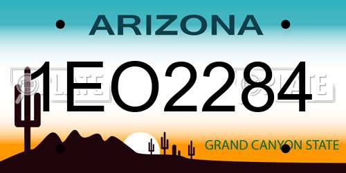 1EO2284 Arizona License Plate