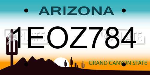 1EOZ784 Arizona License Plate