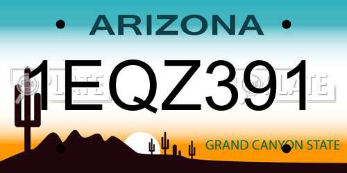 1EQZ391 Arizona License Plate