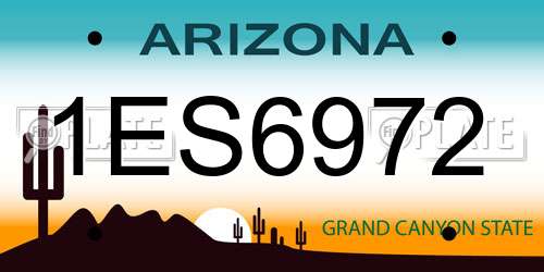 1ES6972 Arizona License Plate