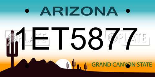 1ET5877 Arizona License Plate