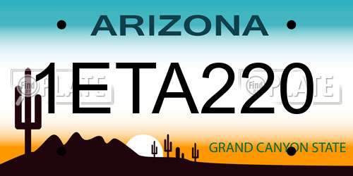 1ETA220 Arizona License Plate