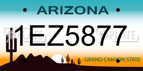 1EZ5877 Arizona License Plate