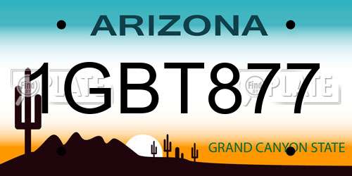 1GBT877 Arizona License Plate