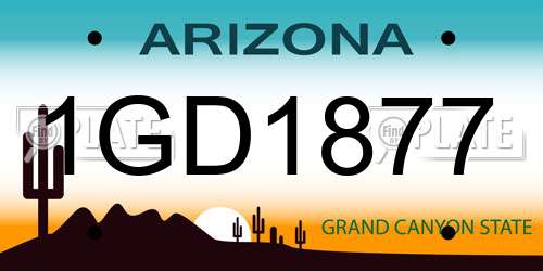 1GD1877 Arizona License Plate
