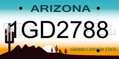 1GD2788 Arizona License Plate