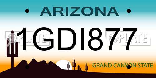 1GDI877 Arizona License Plate