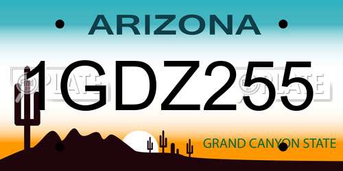 1GDZ255 Arizona License Plate