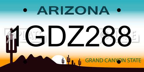 1GDZ288 Arizona License Plate