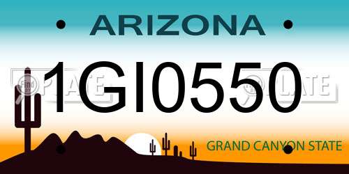 1GI0550 Arizona License Plate