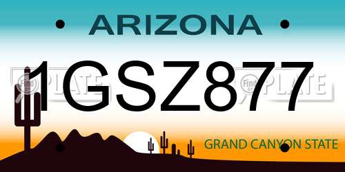 1GSZ877 Arizona License Plate