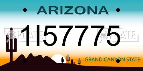 1I57775 Arizona License Plate