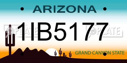 1IB5177 Arizona License Plate