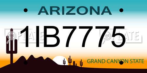 1IB7775 Arizona License Plate