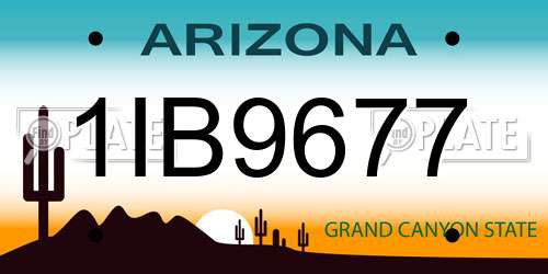 1IB9677 Arizona License Plate