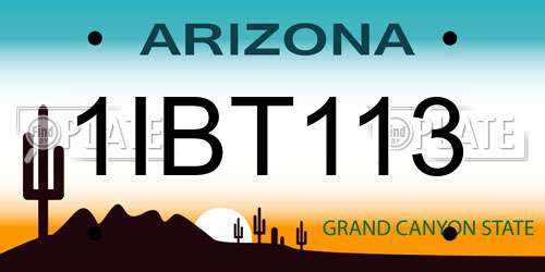 1IBT113 Arizona License Plate