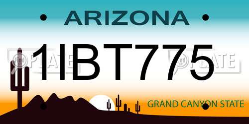 1IBT775 Arizona License Plate