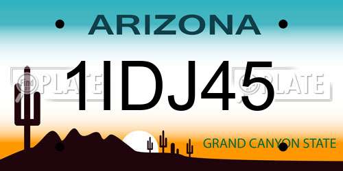 1IDJ45 Arizona License Plate