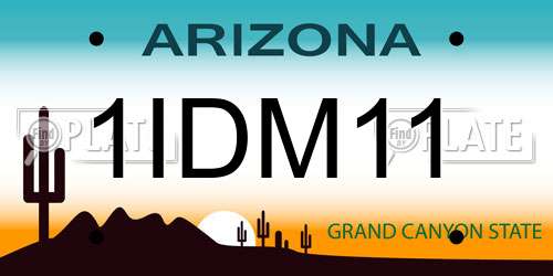 1IDM11 Arizona License Plate