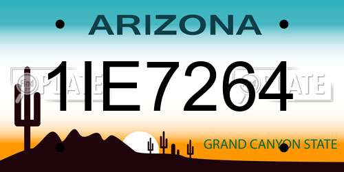 1IE7264 Arizona License Plate