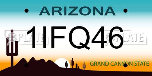 1IFQ46 Arizona License Plate