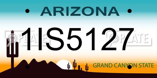 1IS5127 Arizona License Plate
