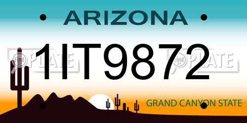 1IT9872 Arizona License Plate