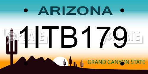 1ITB179 Arizona License Plate