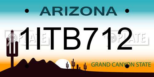 1ITB712 Arizona License Plate
