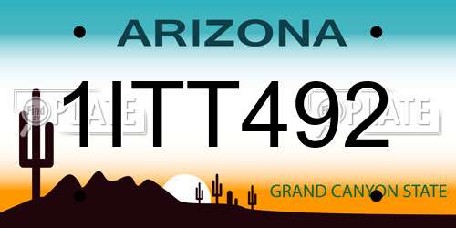 1ITT492 Arizona License Plate
