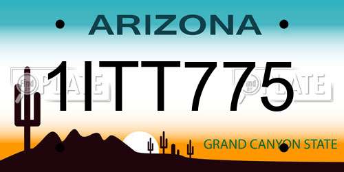 1ITT775 Arizona License Plate
