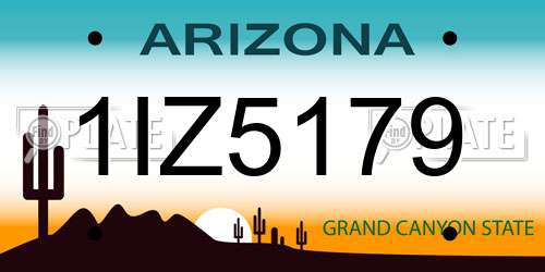 1IZ5179 Arizona License Plate