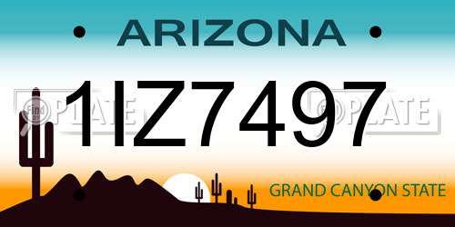1IZ7497 Arizona License Plate