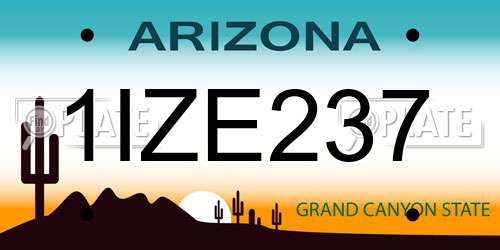 1IZE237 Arizona License Plate