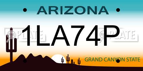 1LA74P Arizona License Plate