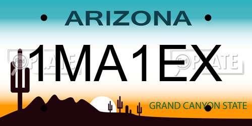 1MA1EX Arizona License Plate