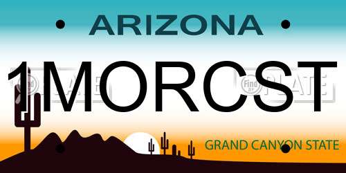 1MORCST Arizona License Plate
