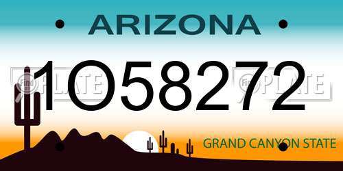 1O58272 Arizona License Plate
