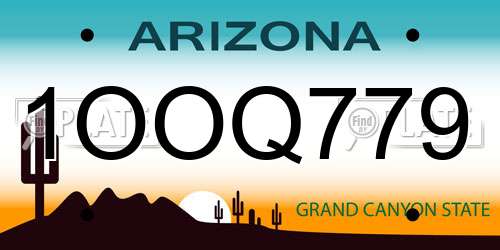 1OOQ779 Arizona License Plate