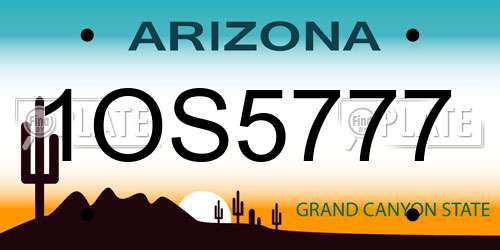 1OS5777 Arizona License Plate