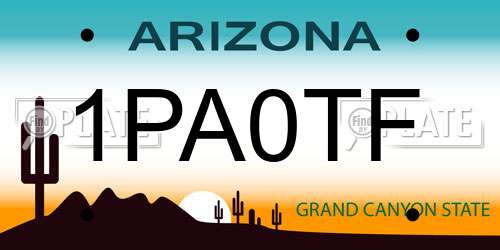1PA0TF Arizona License Plate