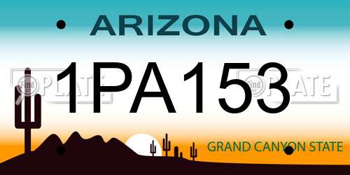 1PA153 Arizona License Plate