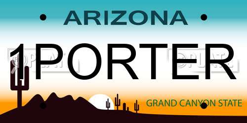 1PORTER Arizona License Plate