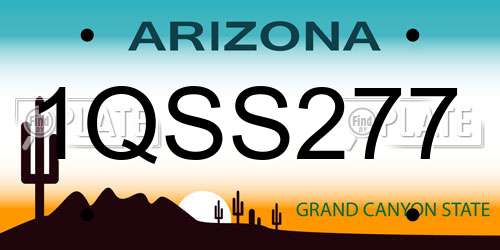 1QSS277 Arizona License Plate